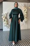 Nazlı Tesettür Elbise Zümrüt