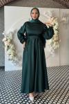 Nazlı Tesettür Elbise Zümrüt
