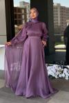 Gelincik Tesettür Abiye Lila