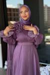 Gelincik Tesettür Abiye Lila