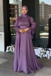Gelincik Tesettür Abiye Lila