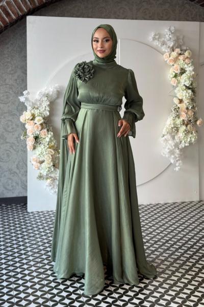 Gelincik Tesettür Abiye Haki