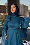 Gelincik Tesettür Abiye Petrol Mavisi