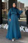 Gelincik Tesettür Abiye Petrol Mavisi