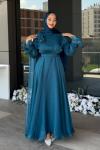 Gelincik Tesettür Abiye Petrol Mavisi