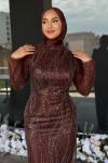 Meryem Tesettür Abiye Kahverengi