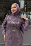 Meryem Tesettür Abiye Lila