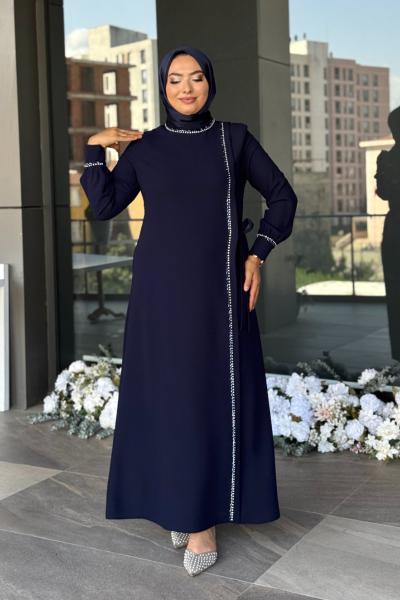 Fikriye Tesettür Abiye Lacivert