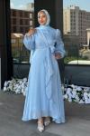 Sibel Tesettür Abiye Bebe Mavisi