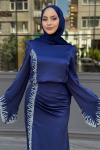 Yurdagül Tesettür Abiye Lacivert