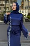 Yurdagül Tesettür Abiye Lacivert