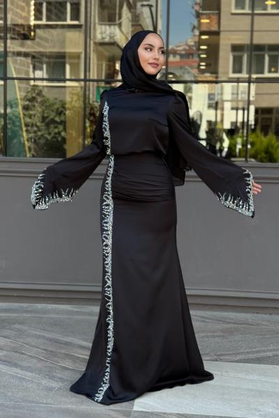 Yurdagül Tesettür Abiye Siyah