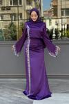 Yurdagül Tesettür Abiye Mor