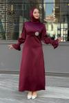 Nursel Tesettür Abiye Bordo