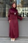 Nursel Tesettür Abiye Bordo