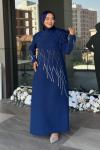 Cemre Tesettür Abiye Saks Mavisi