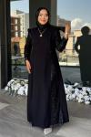 Müjde Tesettür Abiye Siyah