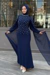 Defne Tesettür Abiye Lacivert