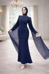 Defne Tesettür Abiye Lacivert