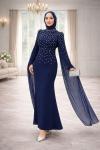 Defne Tesettür Abiye Lacivert
