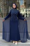 Defne Tesettür Abiye Lacivert