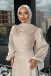 Nurten Tesettür Abiye Bej