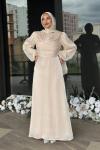 Nurten Tesettür Abiye Bej