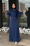 Nurten Tesettür Abiye Lacivert