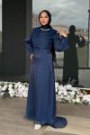 Nurten Tesettür Abiye Lacivert