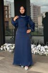 Nurten Tesettür Abiye Lacivert