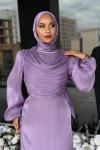 Nurten Tesettür Abiye Lila