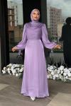 Nurten Tesettür Abiye Lila