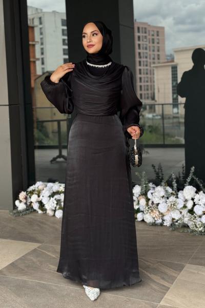 Nurten Tesettür Abiye Siyah