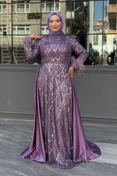 Şeyma Tesettür Abiye Lila