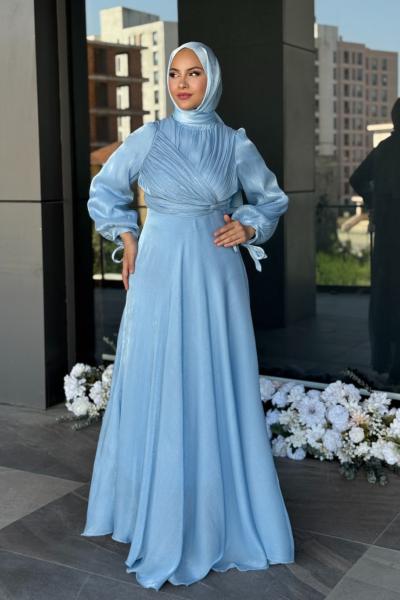 Sevinç Tesettür Abiye Bebe Mavisi