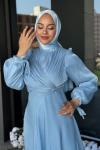 Sevinç Tesettür Abiye Bebe Mavisi