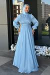 Sevinç Tesettür Abiye Bebe Mavisi