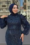 Aslıhan Tesettür Abiye Lacivert