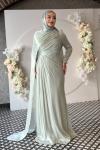 Almina Tesettür Abiye Mint Yeşili