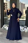 Selcan Tesettür Abiye Lacivert