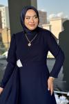 Selcan Tesettür Abiye Lacivert