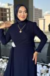 Selcan Tesettür Abiye Lacivert