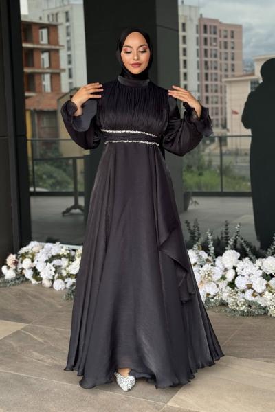 Eda Tesettür Abiye Siyah