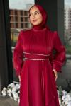 Eda Tesettür Abiye Bordo