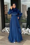 Eda Tesettür Abiye Lacivert