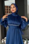 Eda Tesettür Abiye Lacivert