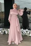 Eda Tesettür Abiye Pembe