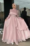 Eda Tesettür Abiye Pembe