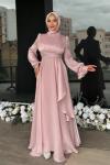Eda Tesettür Abiye Pembe