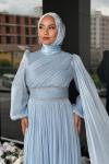 Safir Tesettür Abiye Bebe Mavisi